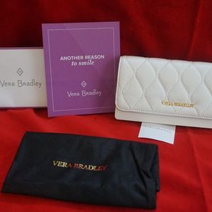 Vera Bradley white leather cluthch